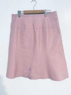 Danier Dusty Rose A-Line Leather Skirt